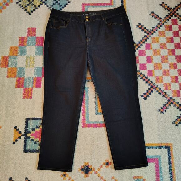 Lane Bryant Womens 22S Jeans T3 High Rise Tighter Tummy Straight Short - Picture 1 of 6
